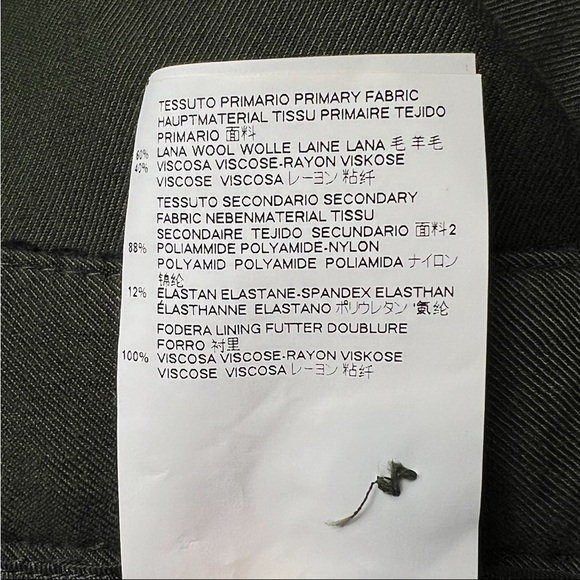 MAISON MARGIELA MM6 Olive Wool Blend High Rise Straight Leg Ankle Crop Trouser 8 - Picture 4 of 5